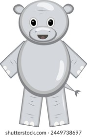 Cute cartoon hippo. Hippo on a white background. Vector illustration for design and print.