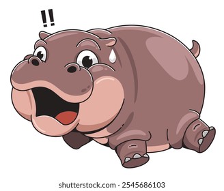 Desenho animado Hippo assustado Ilustração