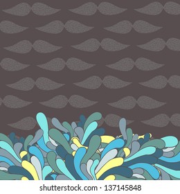 cute cartoon hipster mustache background