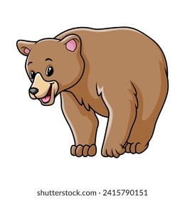cute cartoon honey bear is walking