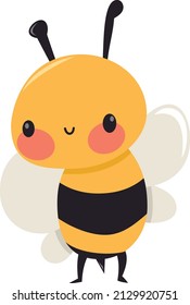 A cute cartoon honey bee