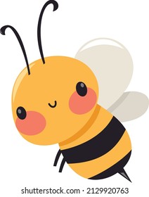 A cute cartoon honey bee