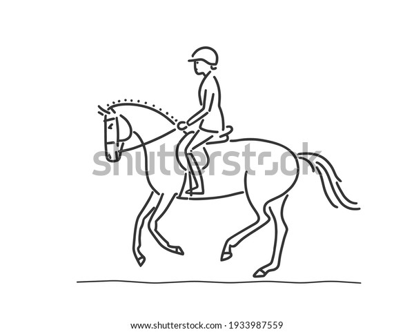 Cute Cartoon Horse Rider Hand Drawn Stock Vector (Royalty Free ...