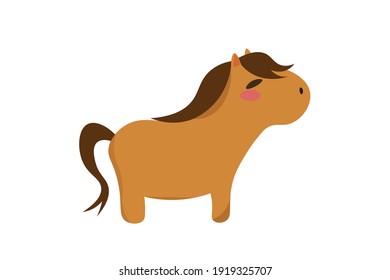 Cute Cartoon Horse Vector Illustration