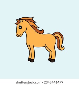 Cute cartoon horse. Vector illustration	
