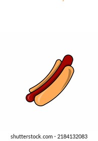 Cute Cartoon Hotdog Vector with Funny Illustration Design