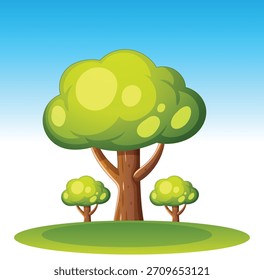 Nettes Cartoon Haus, Baum und architektonische Elemente Vektor-Set