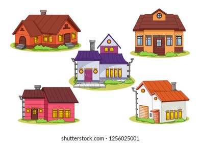 cute cartoon house vector