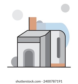 cute cartoon house, vector illustration. Small house, colorful house, flat houses illustration.