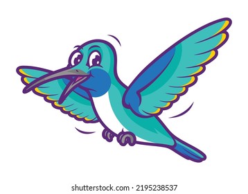 Cute cartoon Hummingbird Colibri Bird vector