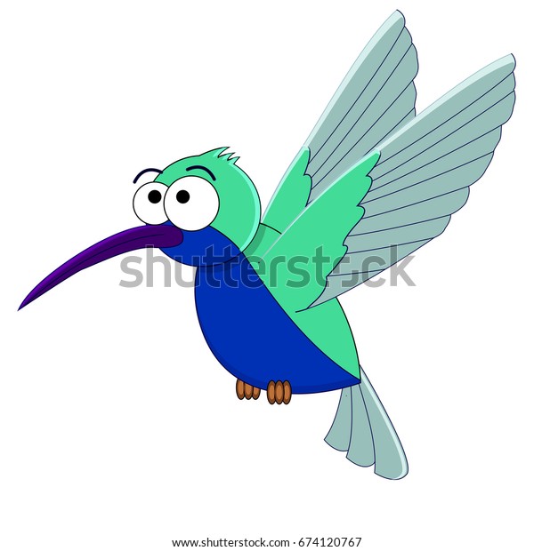 Cartoon Cute Hummingbird Clipart
