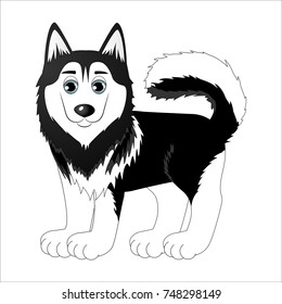 Cute cartoon husky