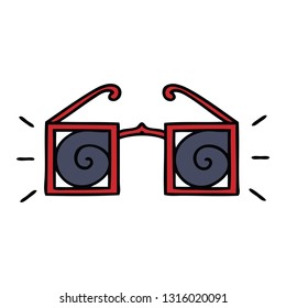 cute cartoon of a hypnotic glasses