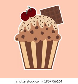 Cute cartoon ice cream pattern vector