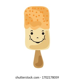 Helado de dibujos animados. Ilustración del vector