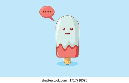 Cute cartoon ice cream vector without words