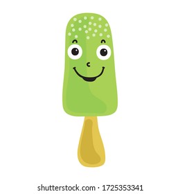 Cute cartoon ice cream. Vector illustration