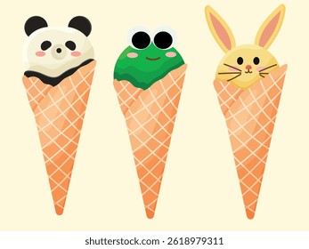 Niedliches Cartoon-Eis, Vektorgrafik