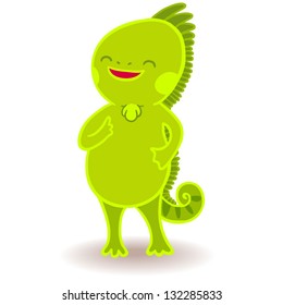Cute cartoon iguana