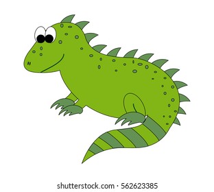 Cute cartoon iguana