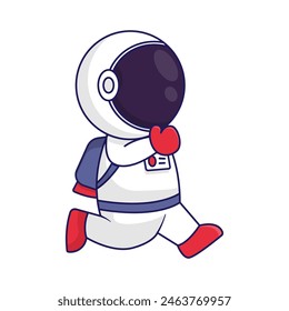 Cute cartoon illustration of astronaut running.