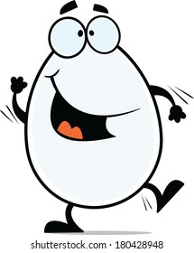 Cute cartoon illustration of a dancing egg. 