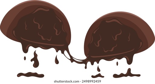 Cute Cartoon Illustration of Delicious and Adorable Chocolate Characters
