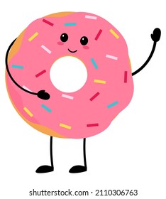 Cute Cartoon Illustration Donut Smiling Human Stock Vector (Royalty ...