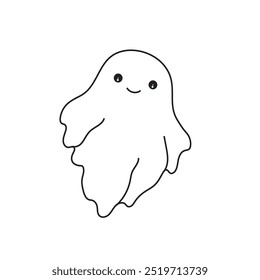 Cute cartoon illustration of a ghost