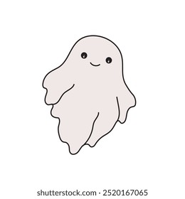 Linda ilustración de dibujos animados de un fantasma