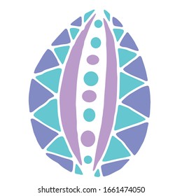 Cute Cartoon Illustration. Happy Ostereier Symbol, Logo in Pastellfarben. Ostereier-Dekoration flach Symbol, Vektorillustration-Zeichen, buntes Piktogramm einzeln auf Weiß. .  Flaches Design
