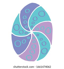 Cute cartoon illustration. Happy Easter egg symbol, logo in pastel colors. Easter egg decoration flat icon, vector sign, colorful pictogram isolated on white. .  Flat style design