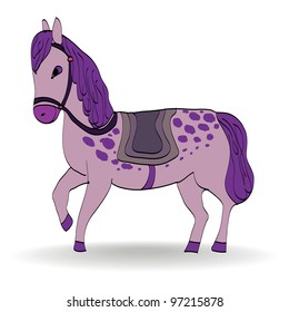 cute cartoon illustration of horse