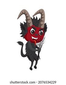 Cute cartoon illustration of Krampus