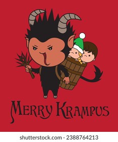 Cute cartoon illustration of Krampus