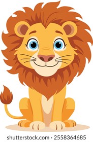 Cute Cartoon Illustration Lion Desgin. Vector lion Design