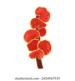 Cute cartoon illustration of a mushroom isolated on a white background