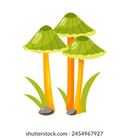Cute cartoon illustration of a mushroom isolated on a white background