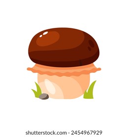 Cute cartoon illustration of a mushroom isolated on a white background