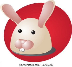Ilustración de dibujos animados de una cabeza de conejo