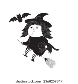 Cute Cartoon Illustration einer Hexe