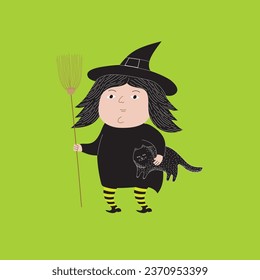 Cuta ilustración de una bruja
