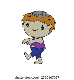Cute cartoon illustration of a zombie