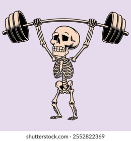 cute cartoon illustrations of a skull workout