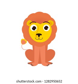 Cute cartoon image of an animal. Funny cute animal.
