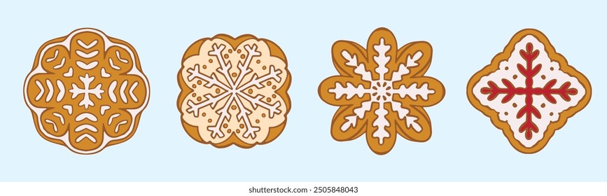 Cute cartoon images of cookies, Christmas, cute snacks, cartoon illustrations