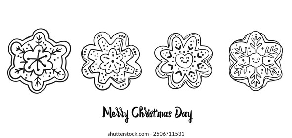 Cute cartoon images of cookies, Christmas, cute snacks, cartoon illustrations