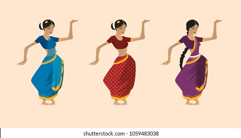 Cute cartoon indian dancer vector character illustration