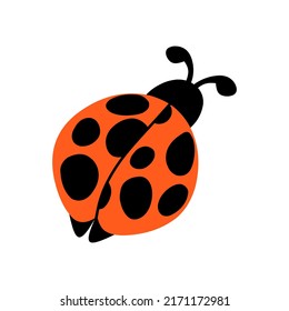 Cute cartoon insect ladybug isolated on white background