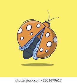 Cute cartoon insect vector illustration icon